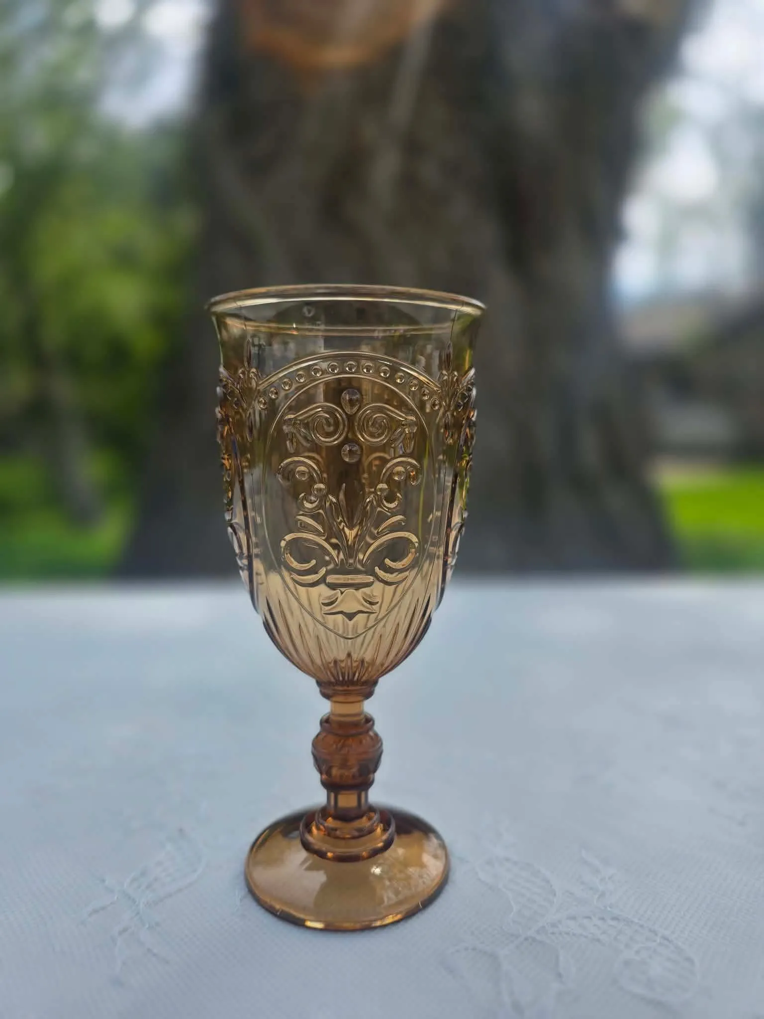Detailed Goblet 10 oz - Amber