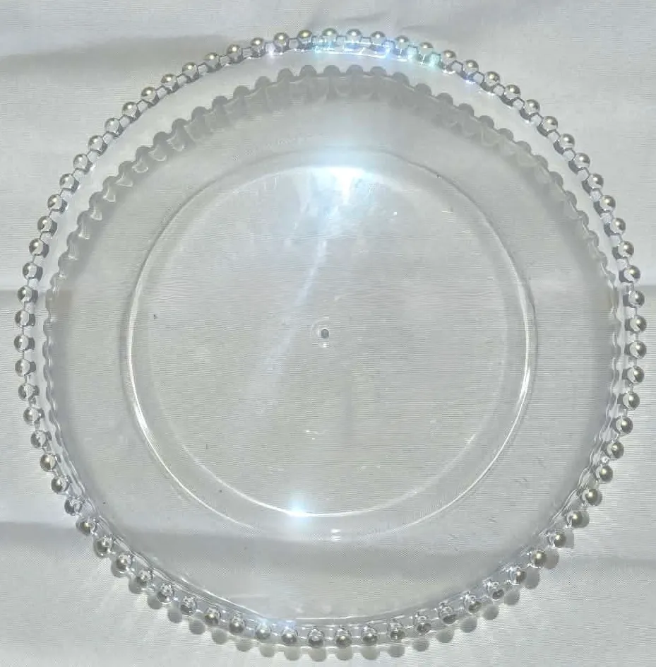 Clear With Gold Beaded Rim