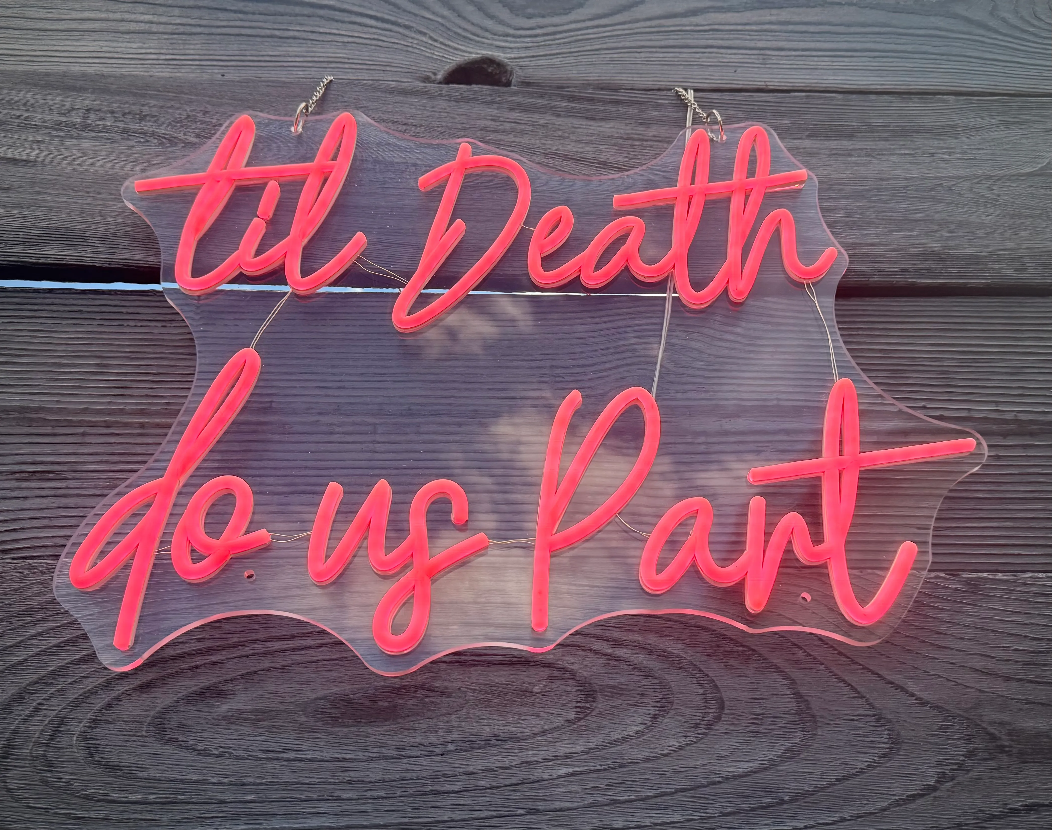 Neon Til Death Do Us Part Sign