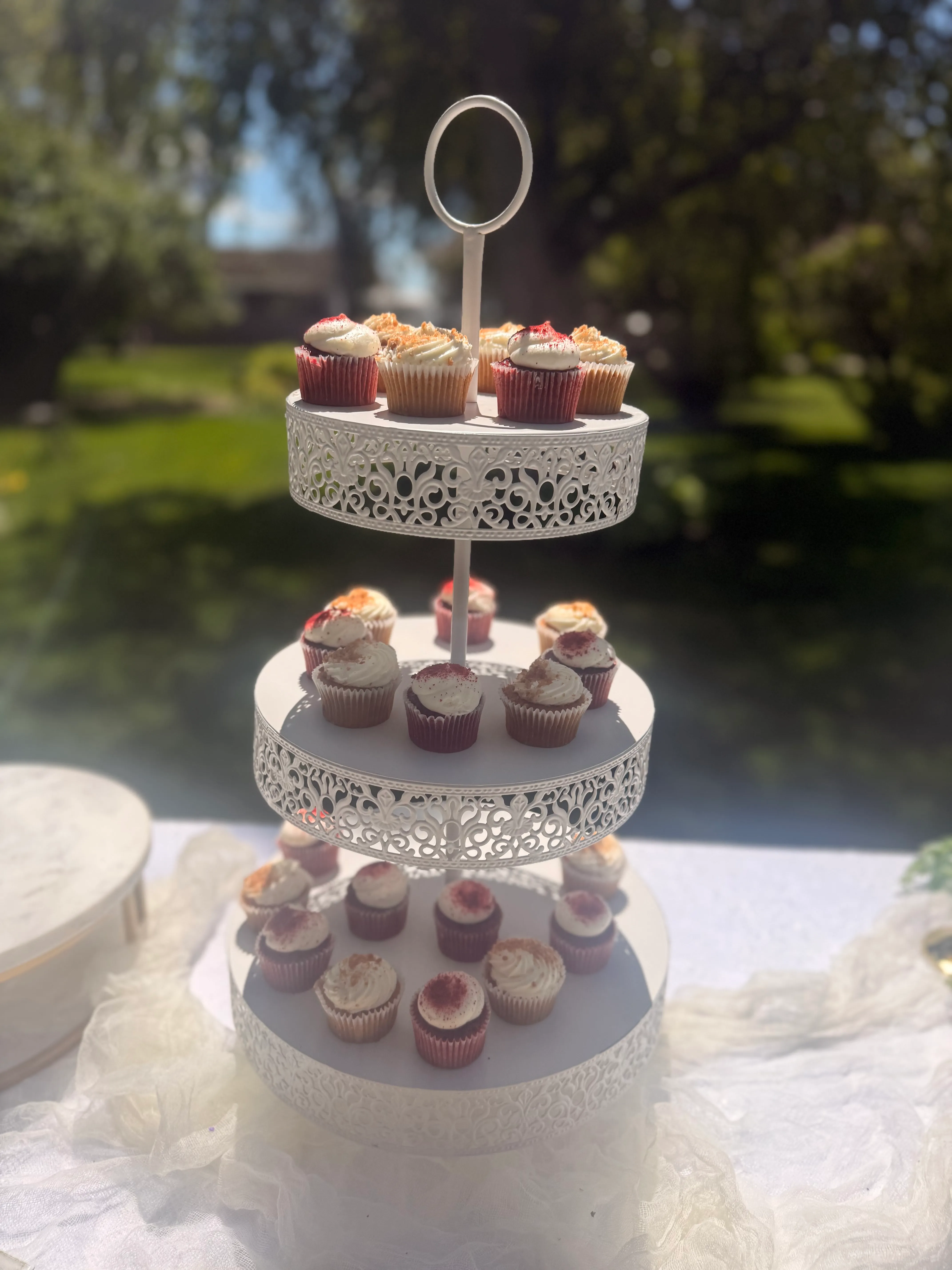 3 Tier White Cupcake Stand 