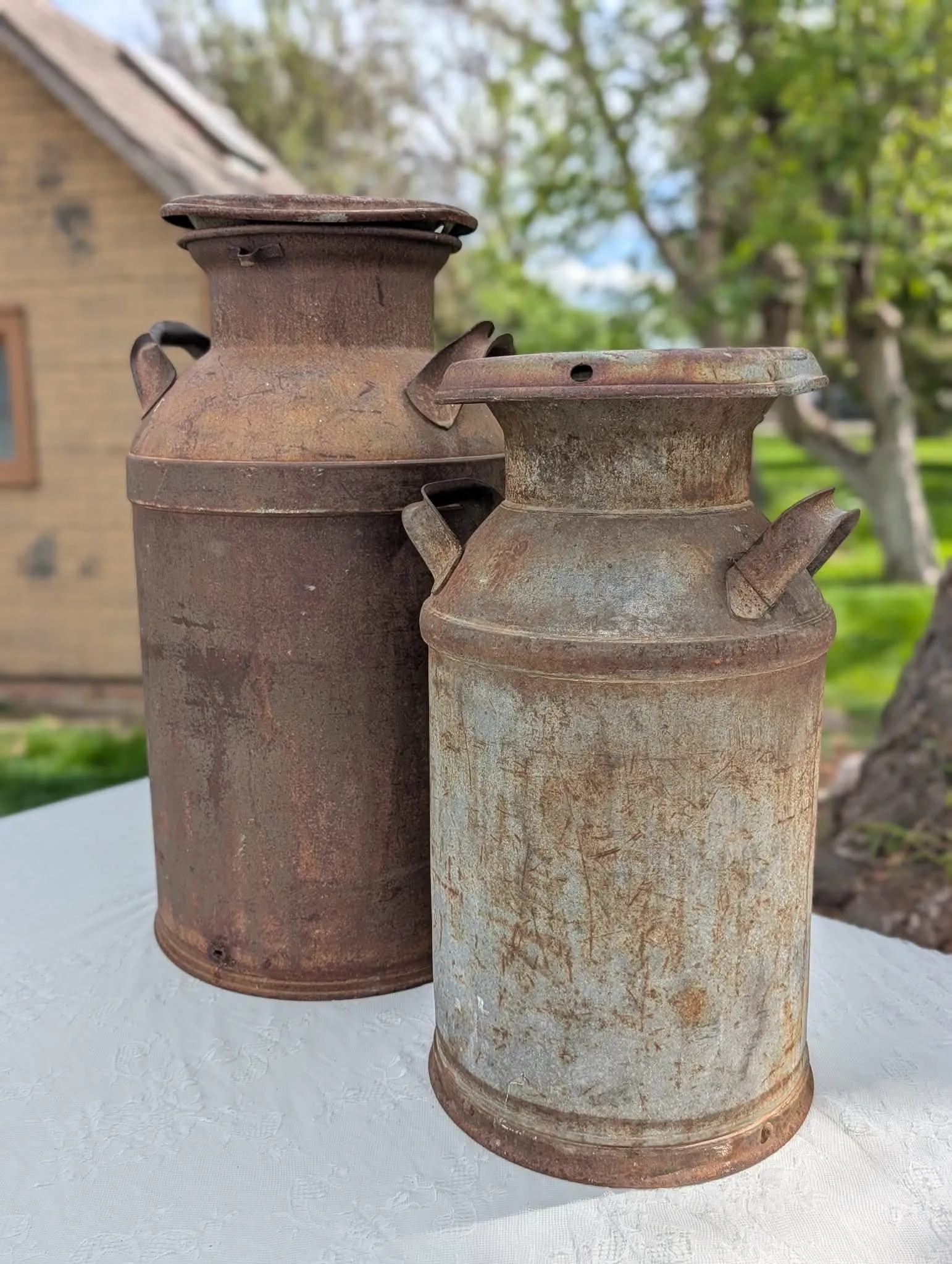 Large Vintage Milk Canisters