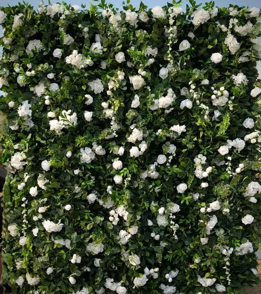 5D Flower Wall - White & Green