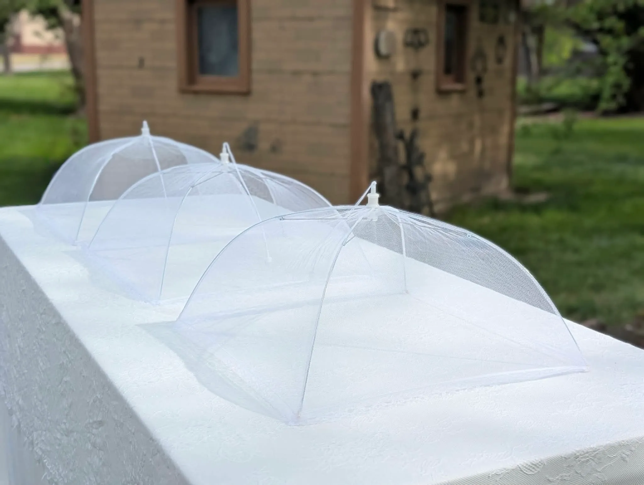 White Umbrella Food Covers