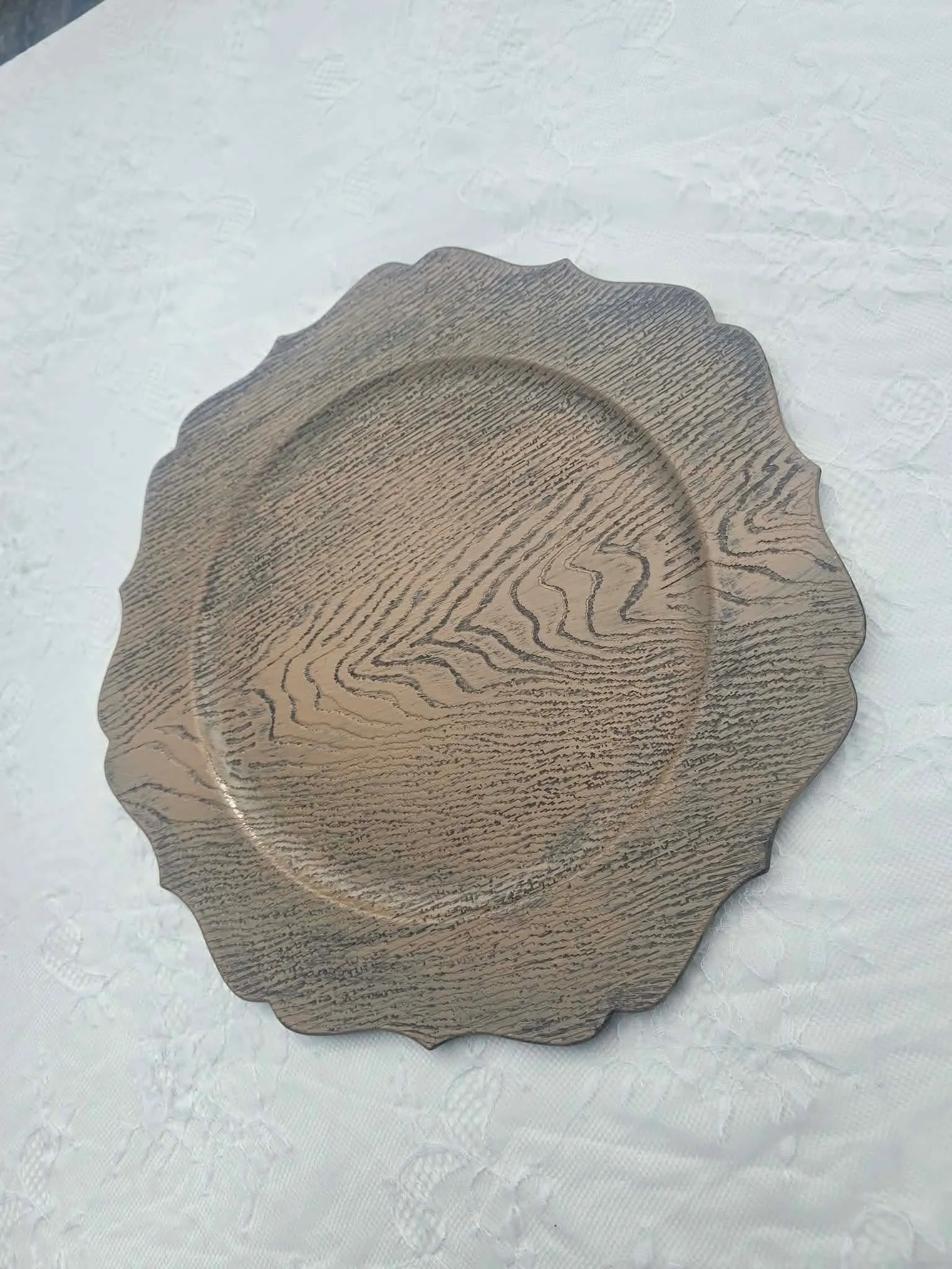 Rustic Natural Wood Charger Plates 13"