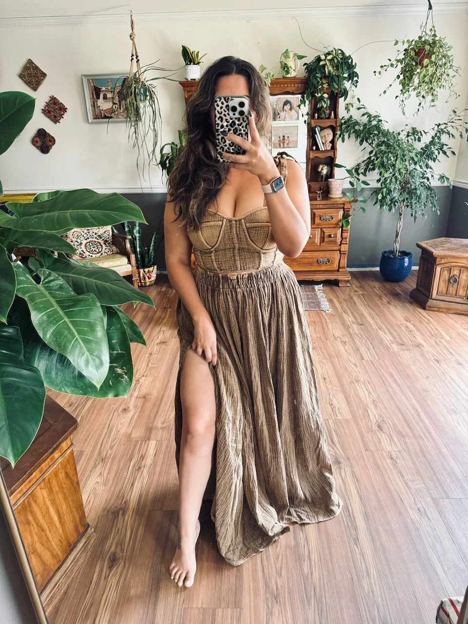 Acid brown denim Two Piece