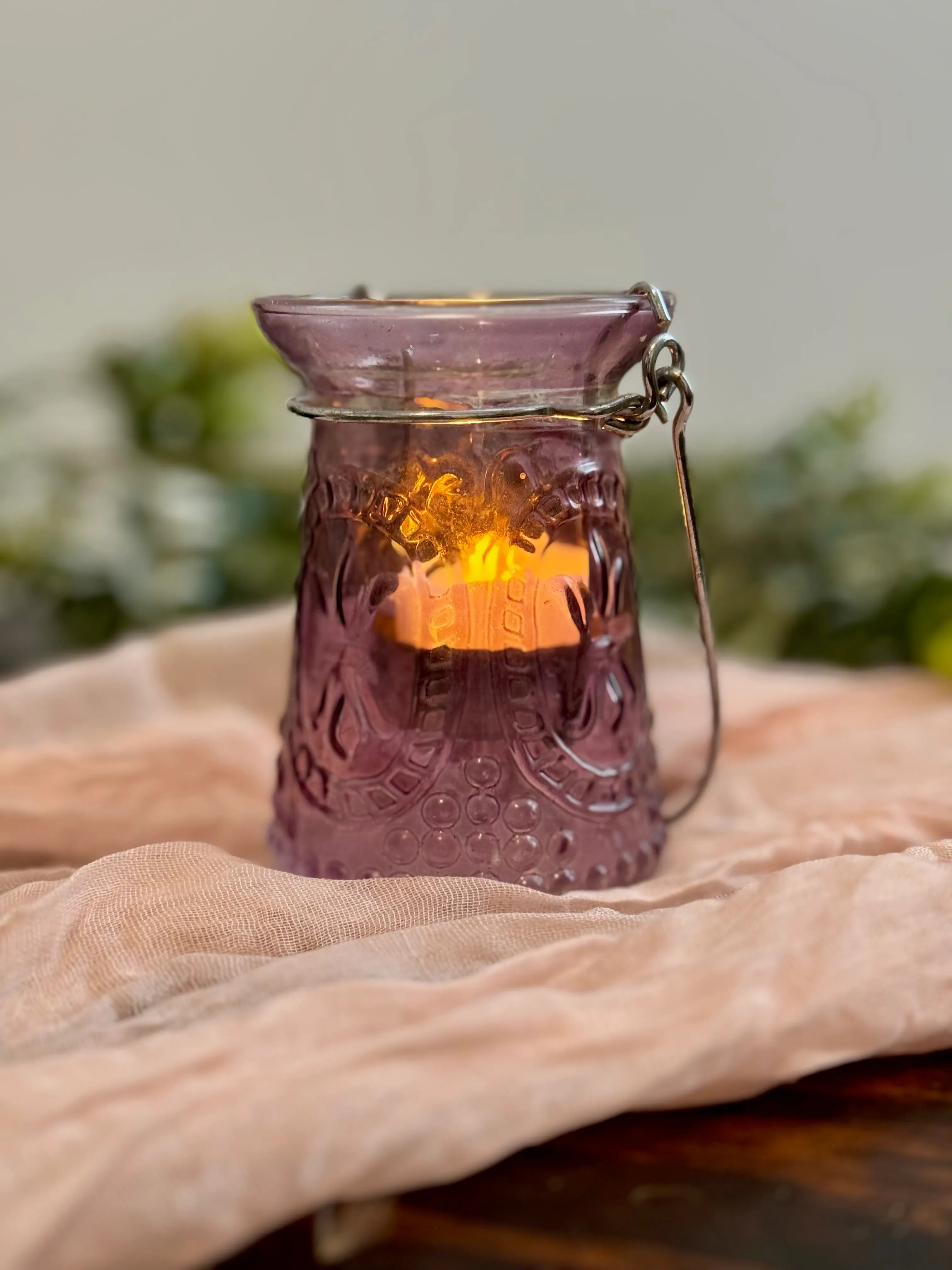 Lavender Candle Holder with Hook 