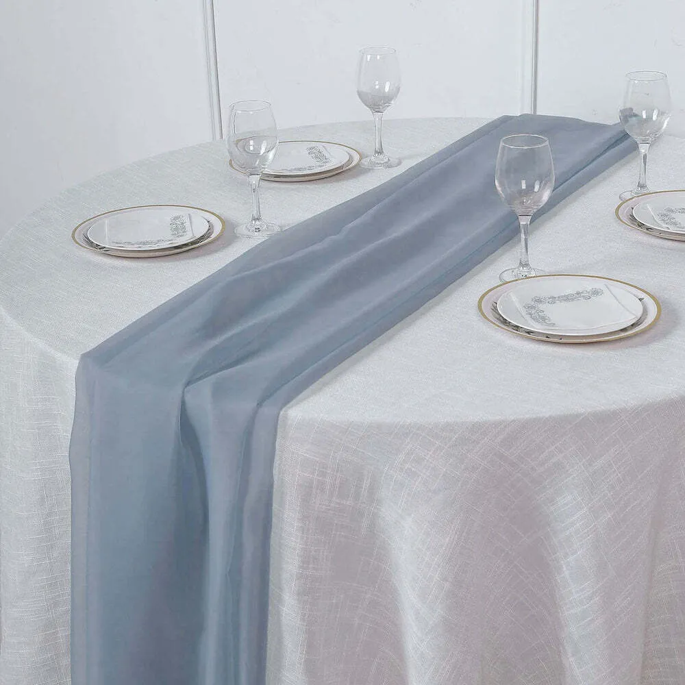 Dusty Blue Chiffon Table Runner