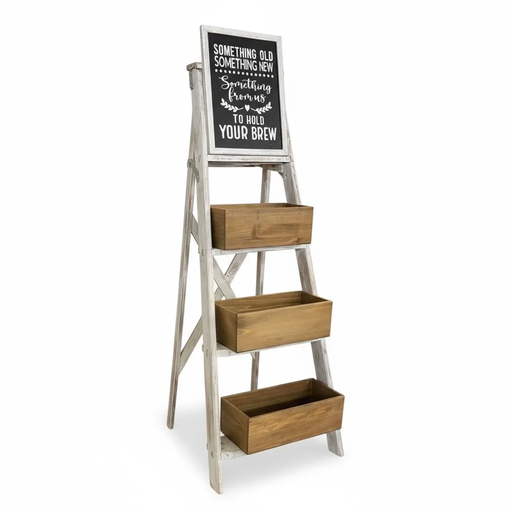 6ft Ladder with Wooden Boxes