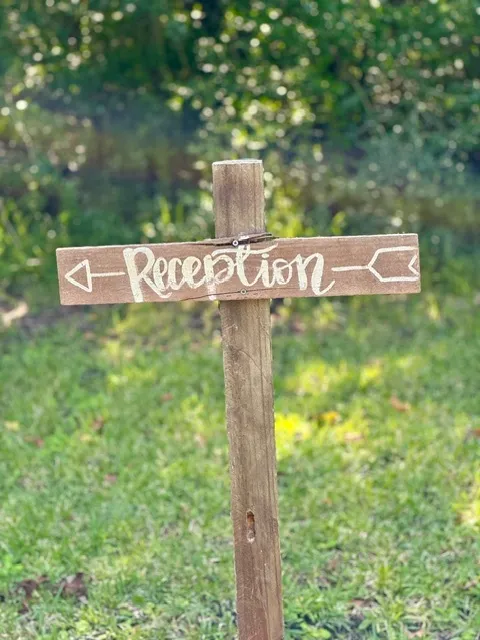 Wooden Stake Sign - Reception