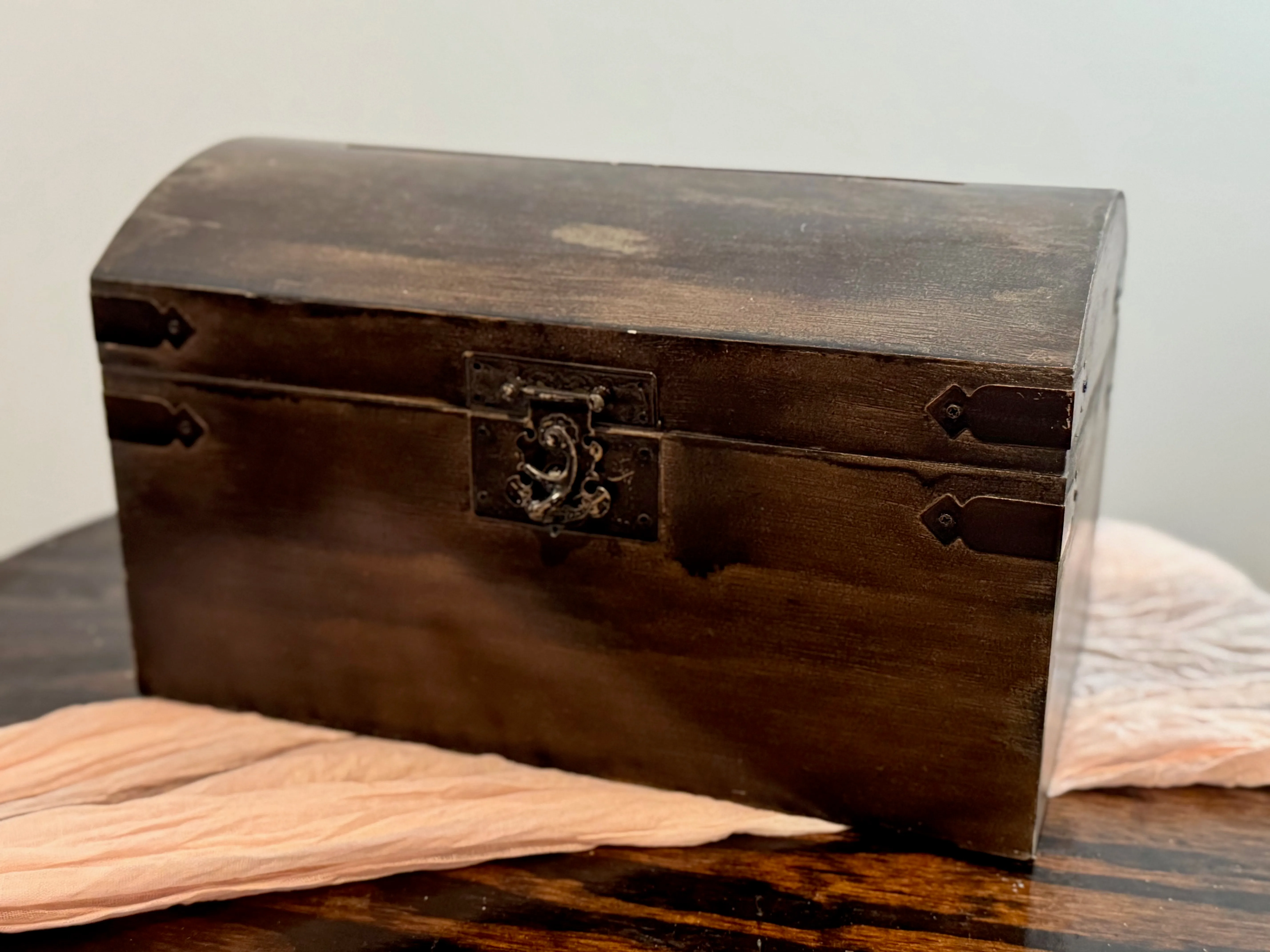 Dark Stained Card Chest