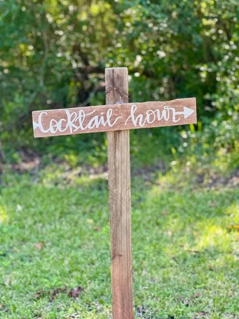 Wooden Stake Sign- Cocktail Hour
