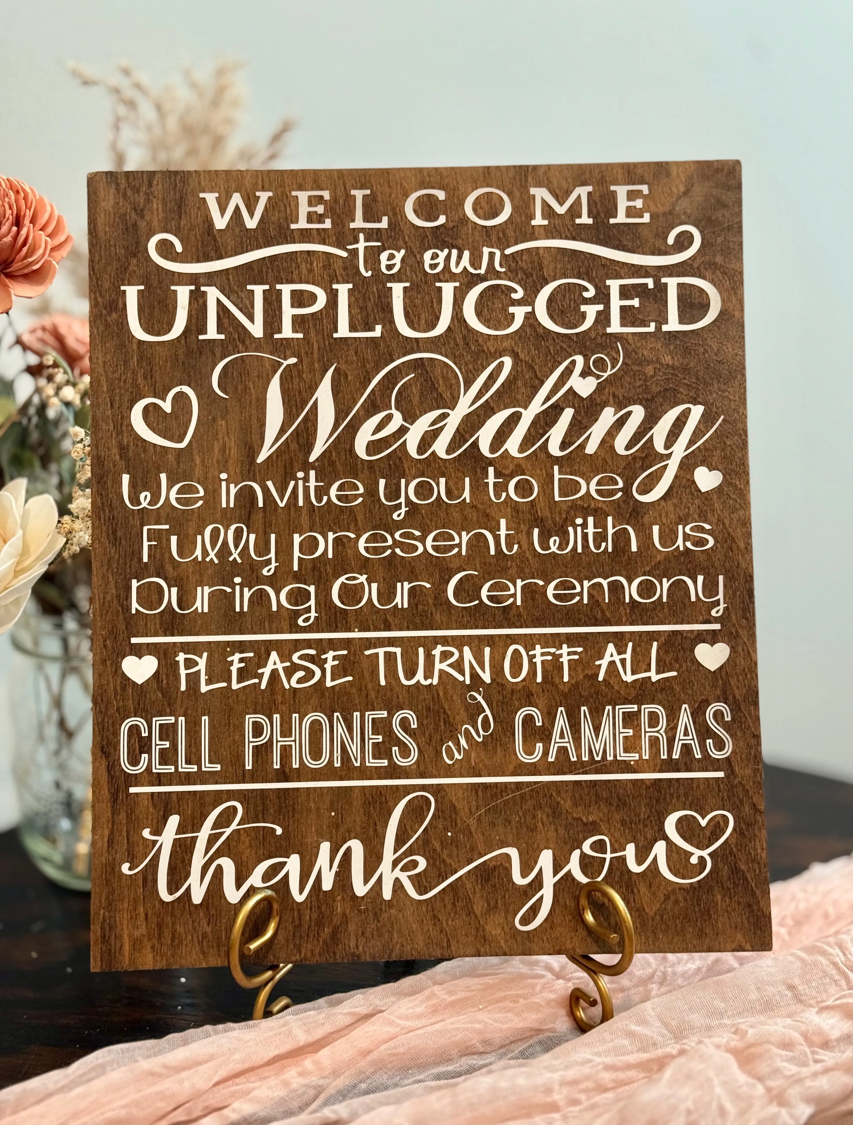 Small Unplugged Wedding Sign