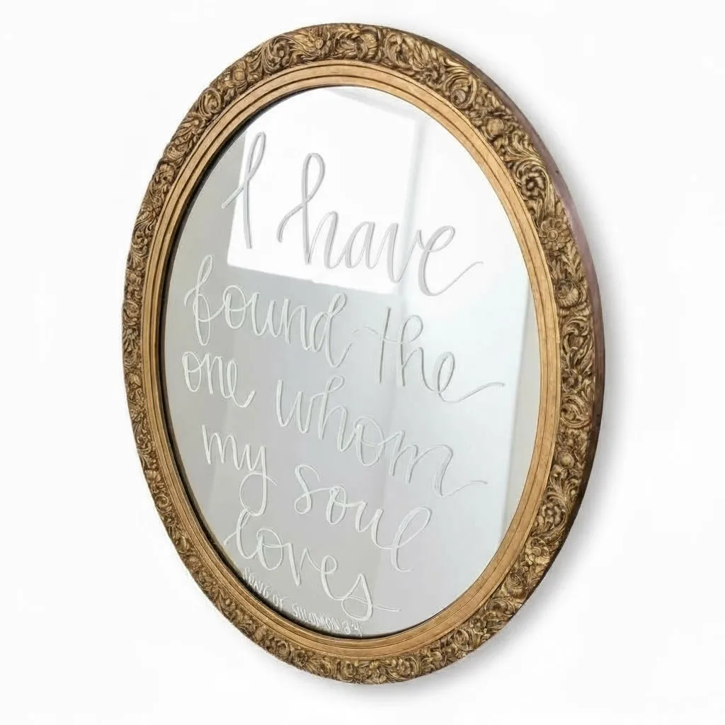 Songs of Solomon - Large Oval Antique Mirror 