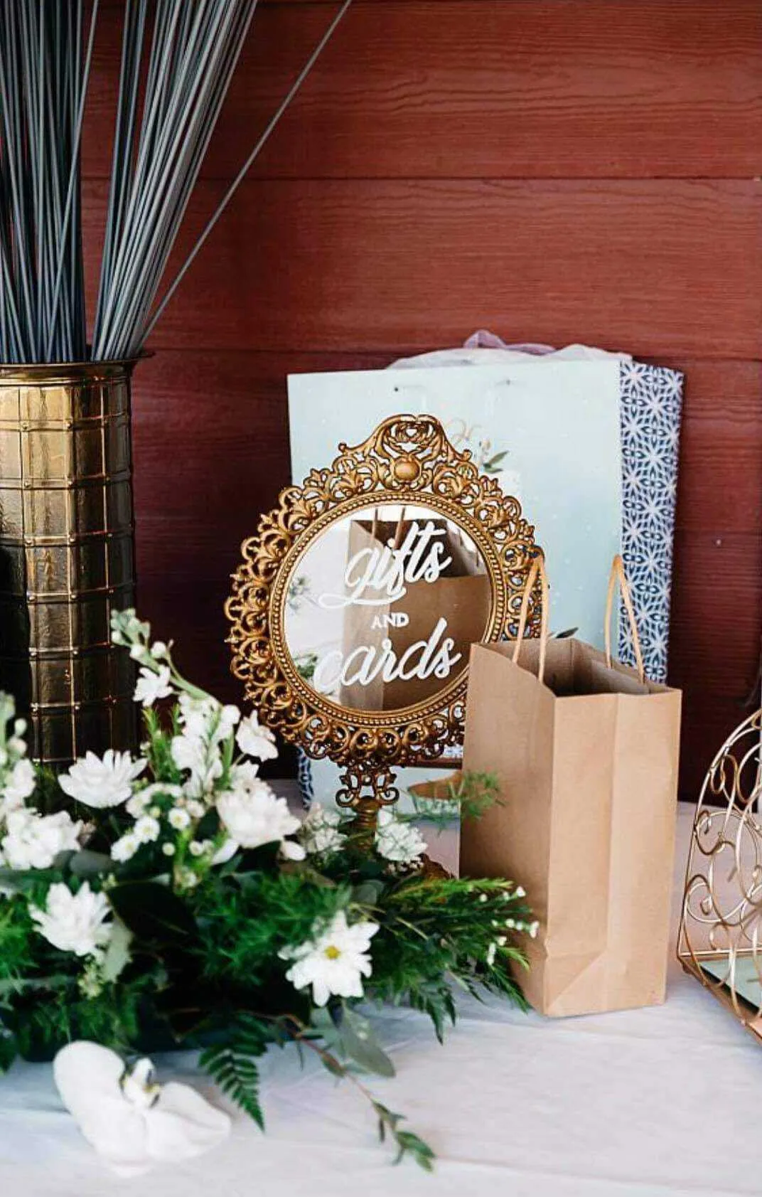 Mirrored "Cards and Gifts" Sign