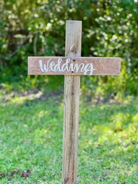 Wooden Stake Sign - Wedding