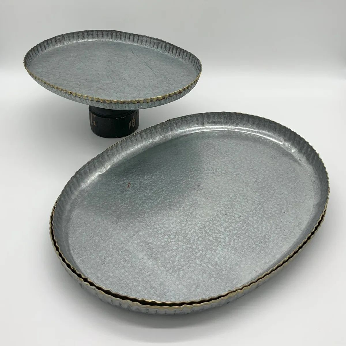 Silver 1 Tier Cake Stand & Trays