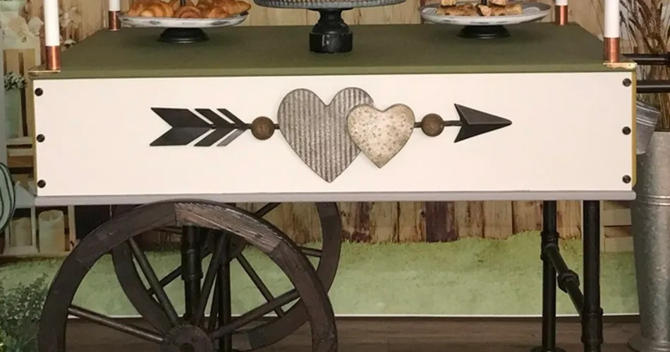 Green Cart Hearts and Arrow Finish