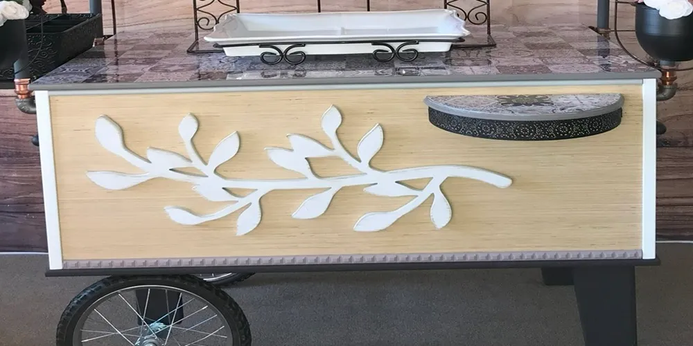 Beige Cart White Branch Finish