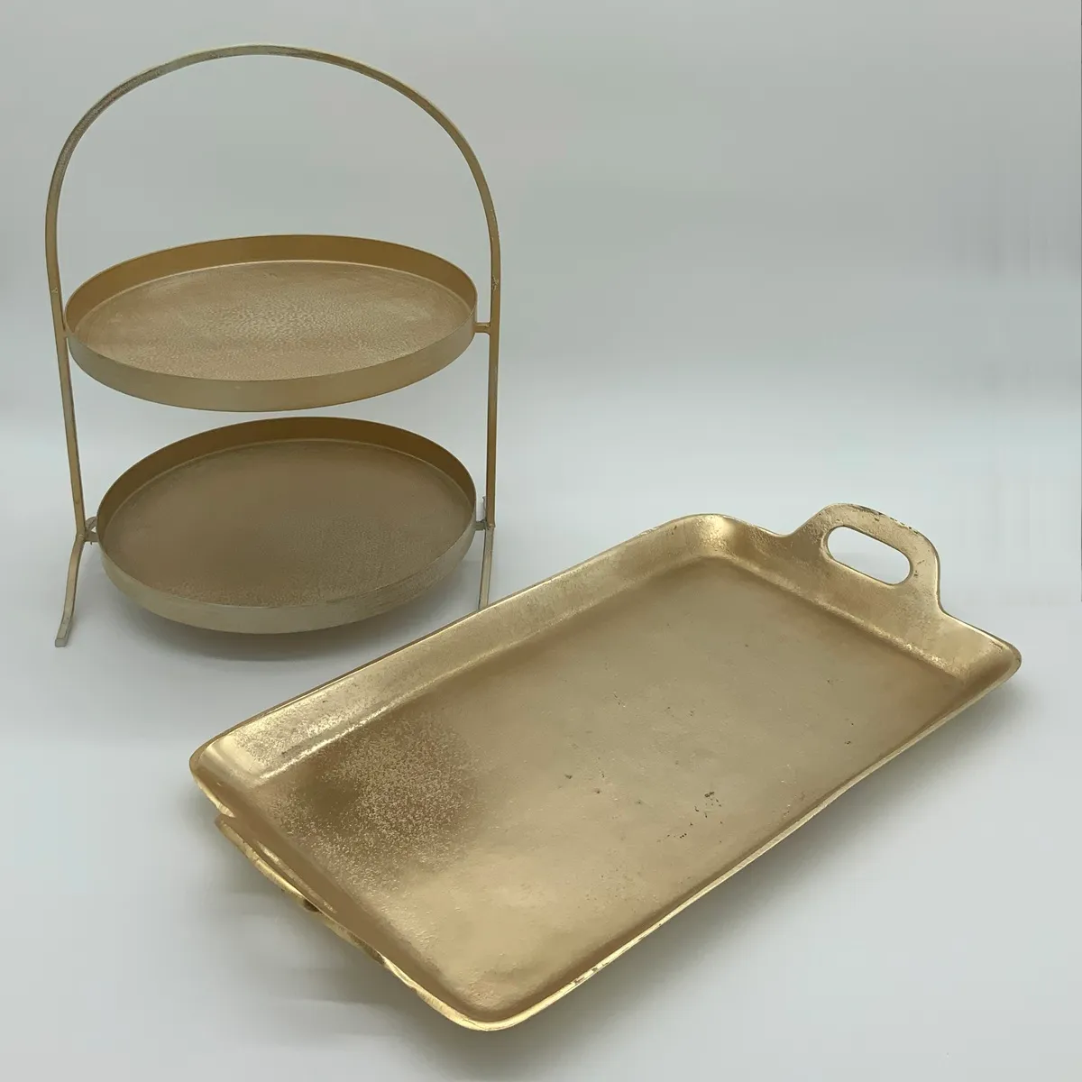 Gold 2 Tier Stand & Tray