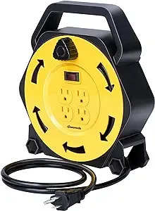 DEWENWILS Extension Cord Reel with 25 FT Power Cord