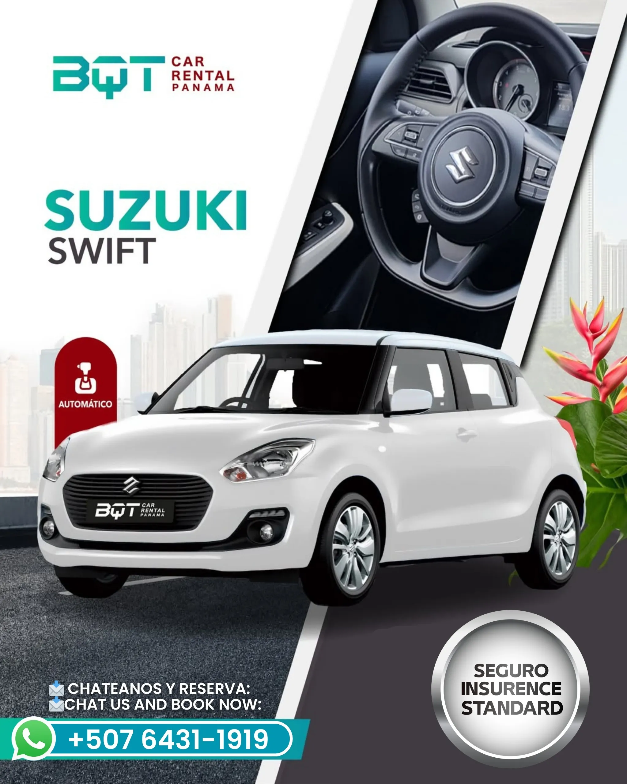 Suzuki Swift Summer Promo- $52.32 Deal!!!  Basic Insurance Package $18.95 + tax included.  (Security Deposit required $200)