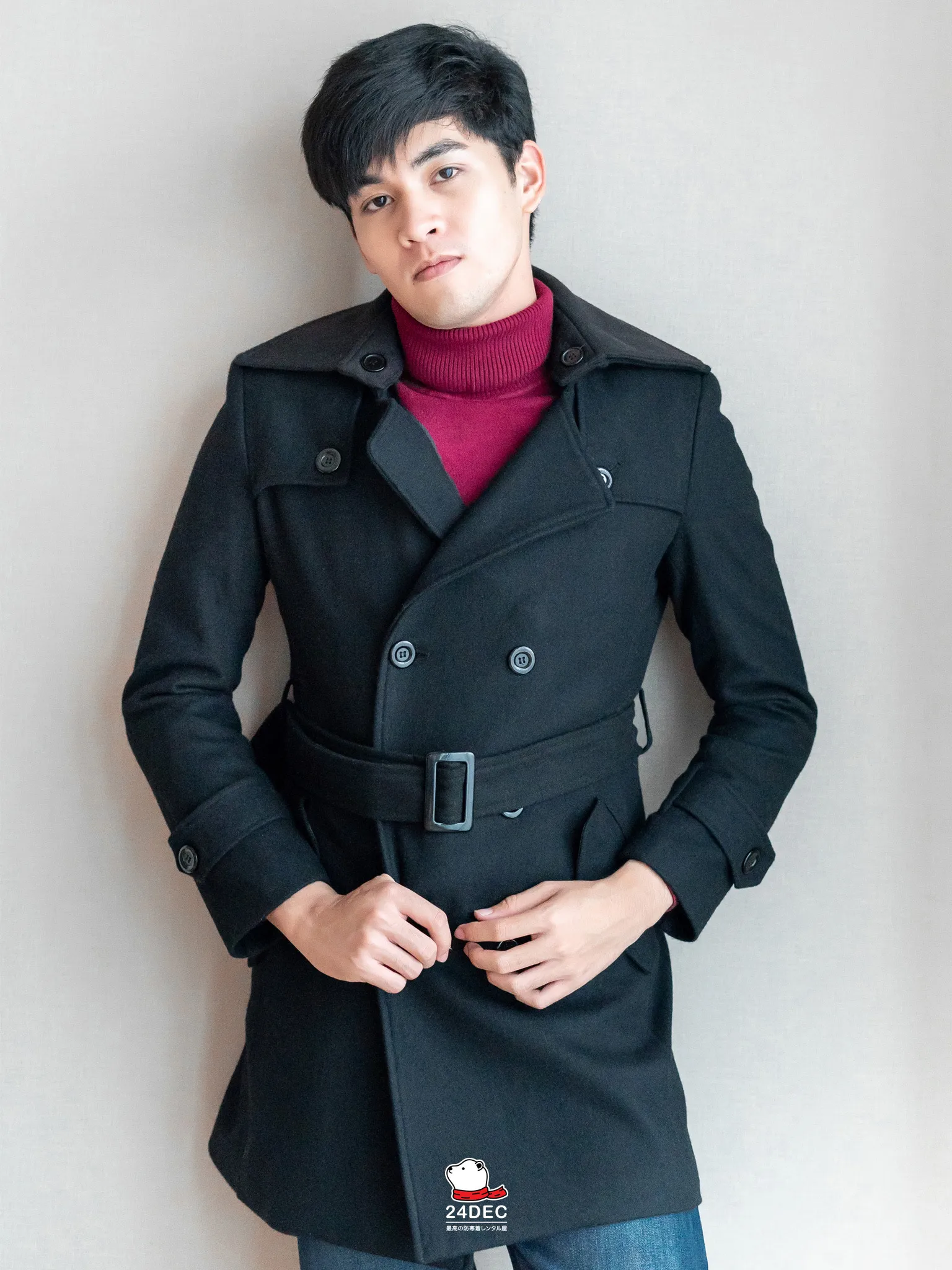 (*หยุดเช่า*) เช่าเสื้อโค้ท ชาย รุ่น SYMPHONY สี ดำ