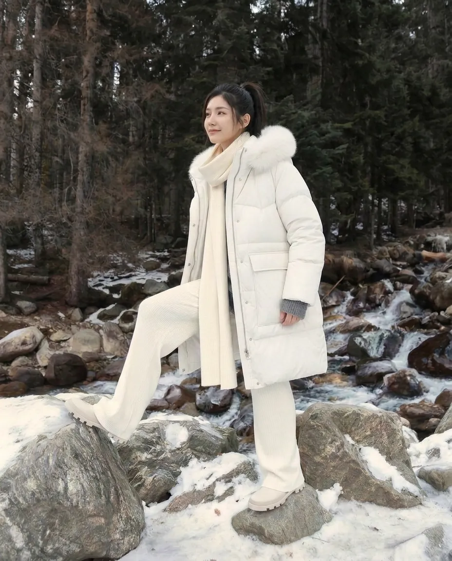 เช่าเสื้อกันหนาว หญิง รุ่น INUVIK สี ขาว