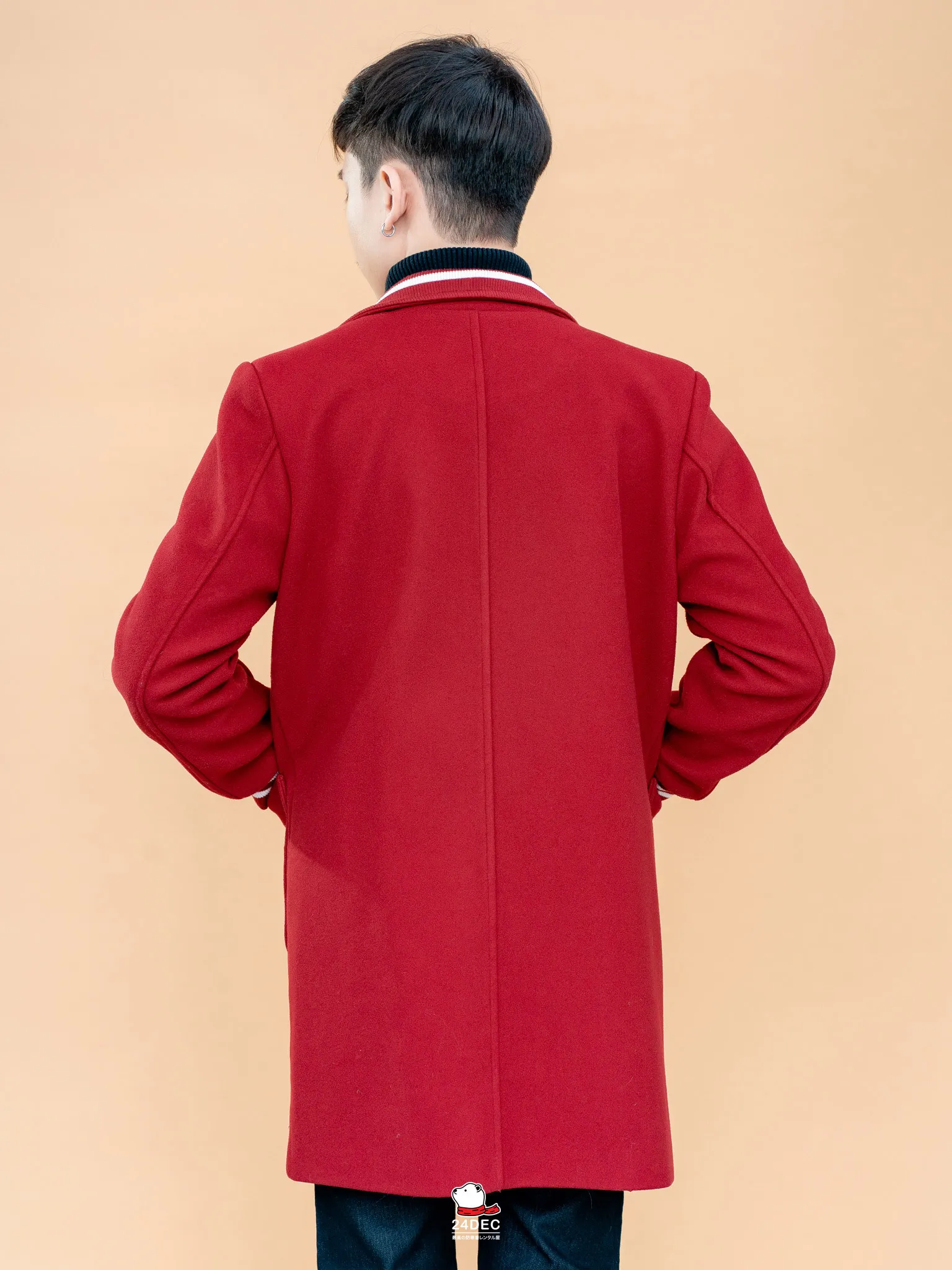(*หยุดเช่า*) เช่าเสื้อโค้ท ชาย รุ่น KENSHI สี แดงเรดไวน์