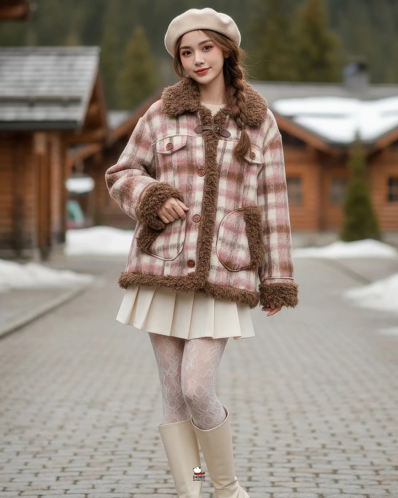 เช่าเสื้อโค้ท หญิง รุ่น MINSEO สี ชมพู