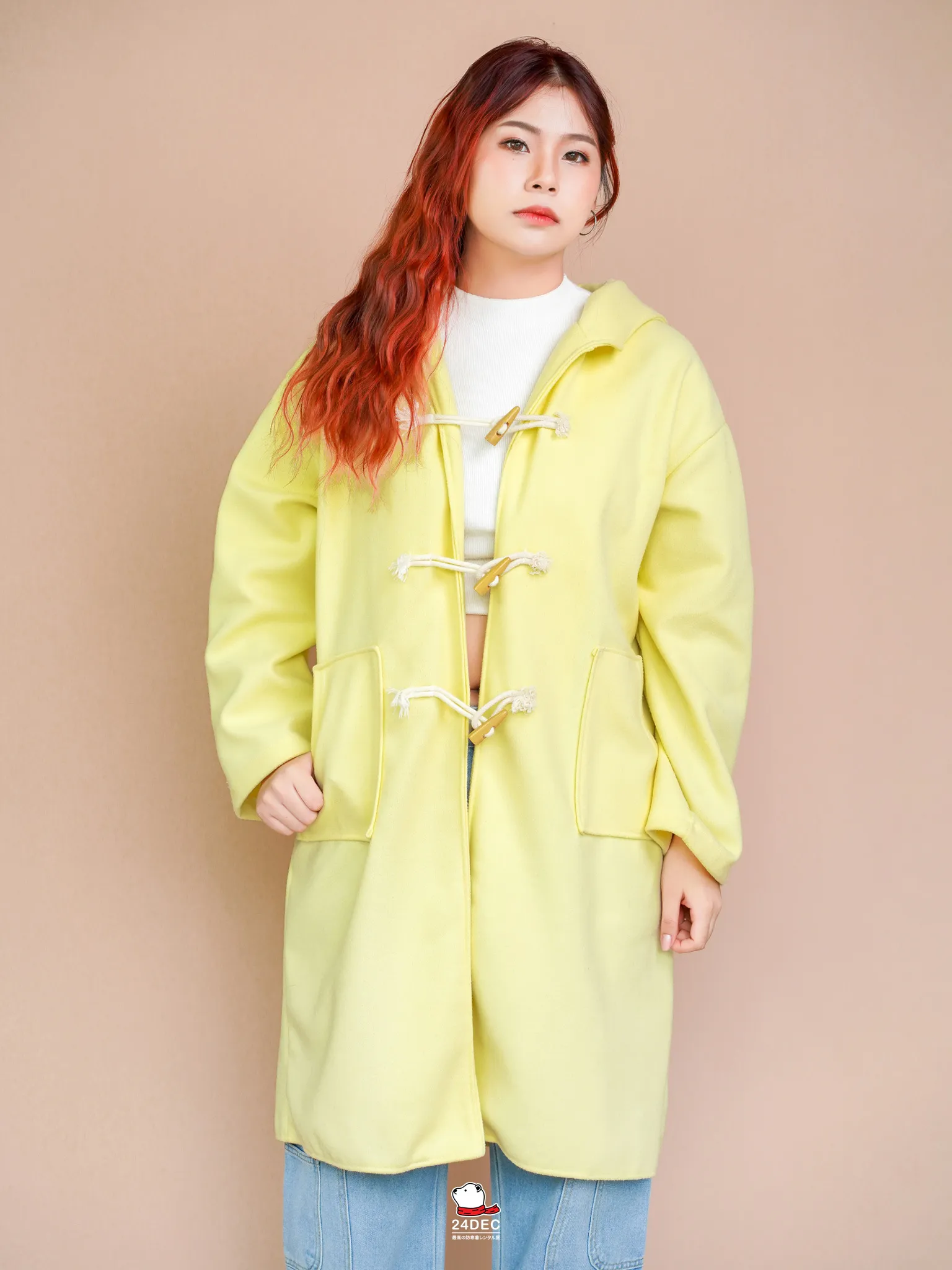 (*หยุดเช่า*) เช่าเสื้อโค้ท หญิง รุ่น HONEYBEE สี เหลือง