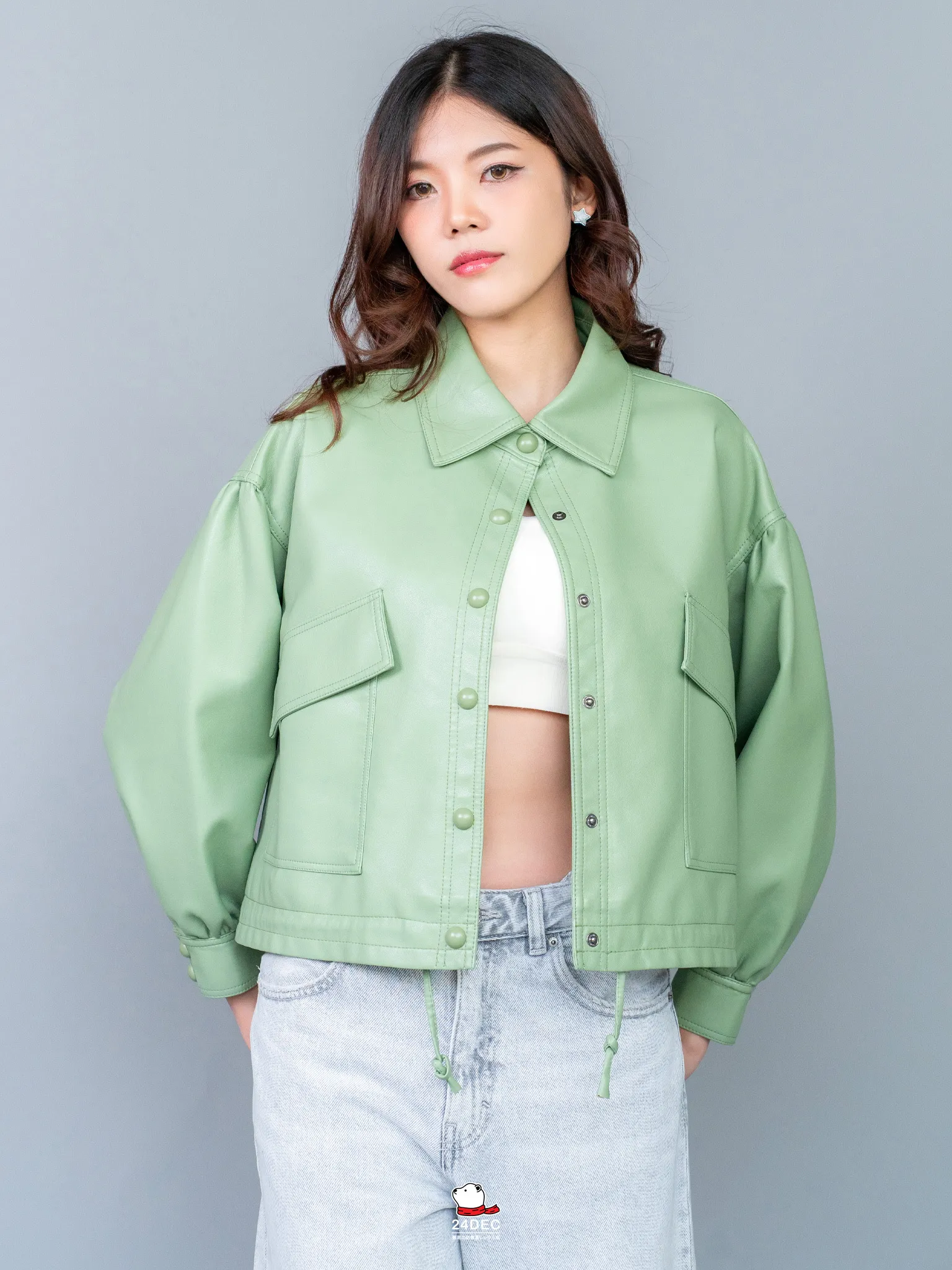 เช่าเสื้อแจ็คเก็ต หญิง รุ่น SAGE สี เขียว