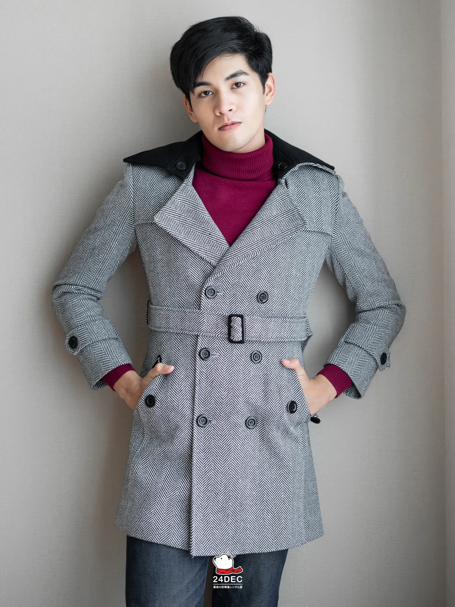 (*หยุดเช่า*) เช่าเสื้อโค้ท ชาย รุ่น SYMPHONY สี เทา