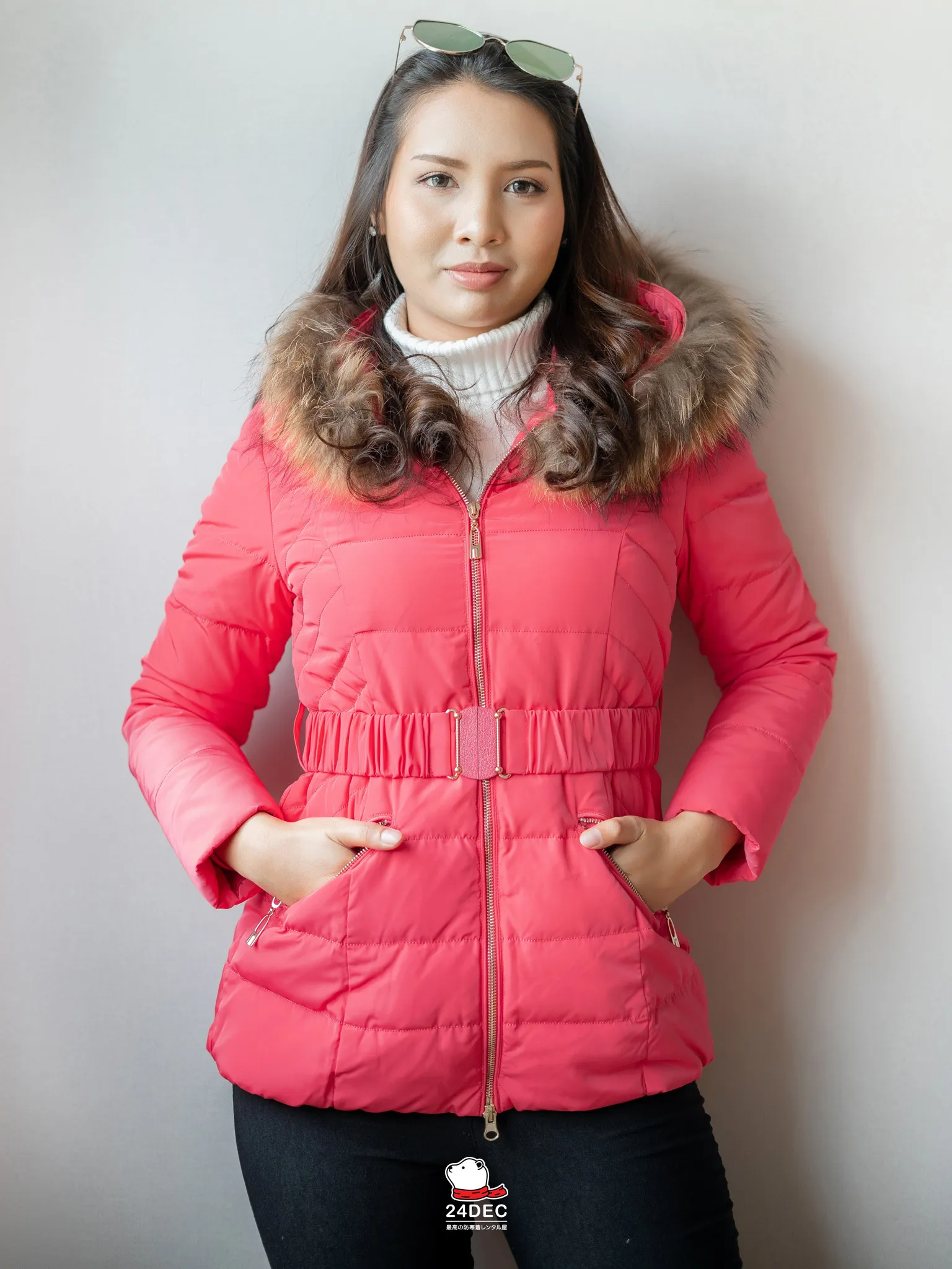 (*หยุดเช่า*) เช่าเสื้อกันหนาว หญิง รุ่น COLOR สี ชมพู