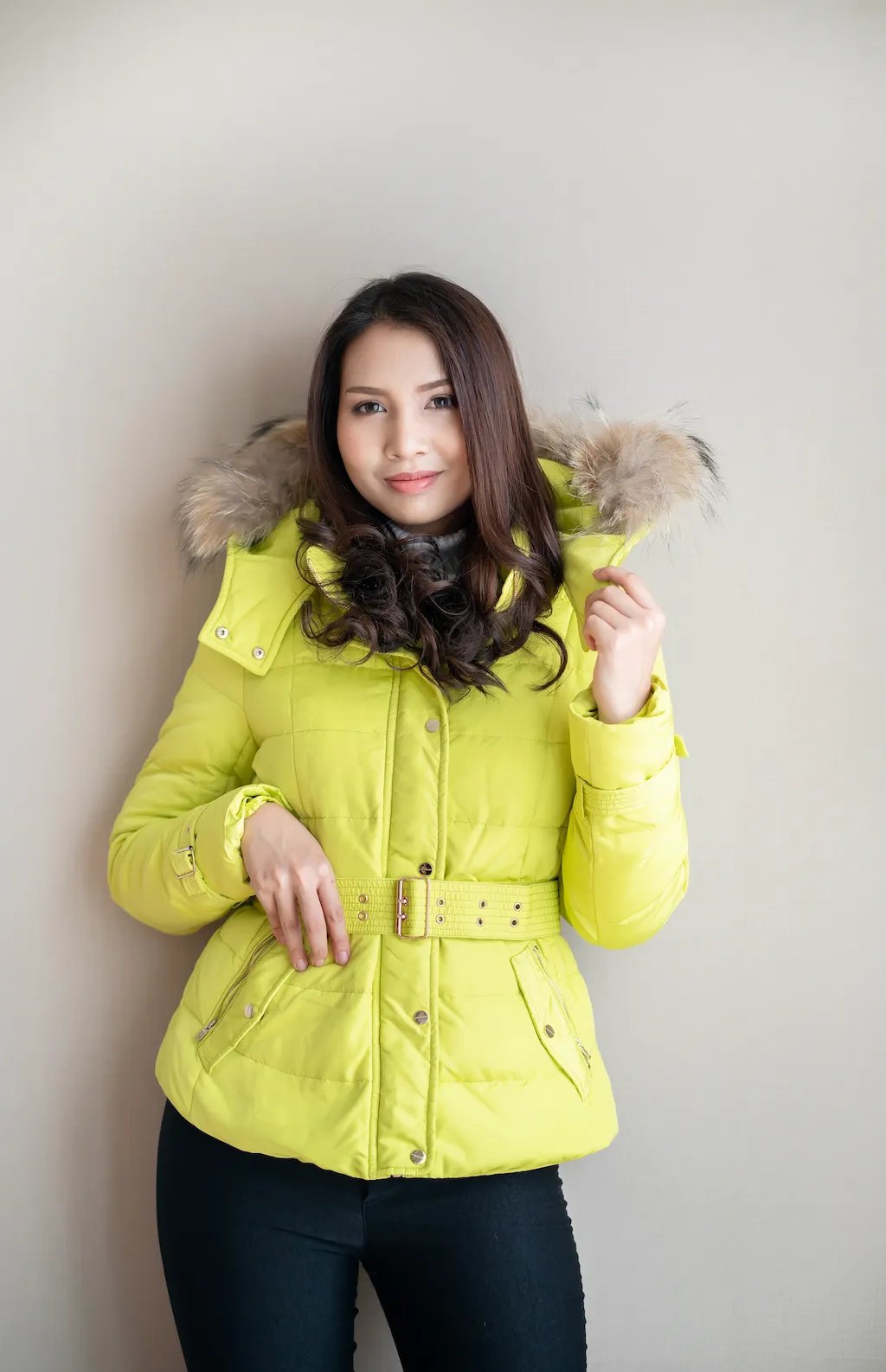 (*หยุดเช่า*) เช่าเสื้อกันหนาว หญิง รุ่น LINE สี เขียว