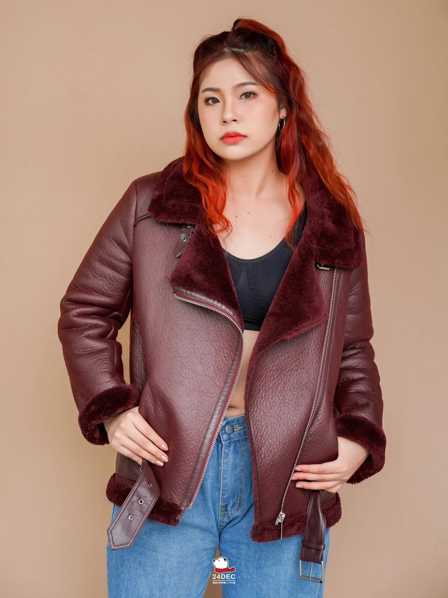 (***หยุดเช่า***)เช่าเสื้อแจ็คเก็ต หญิง รุ่น ZENITH สี แดงเรดไวน์