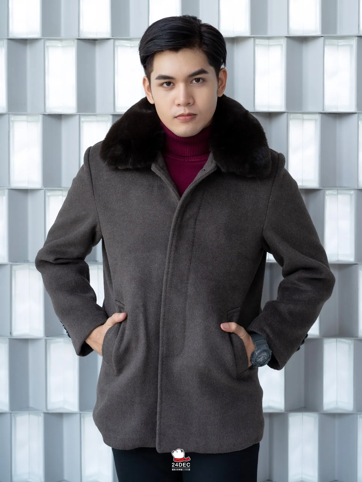 เช่าเสื้อโค้ท ชาย รุ่น CIVIL สี น้ำตาล