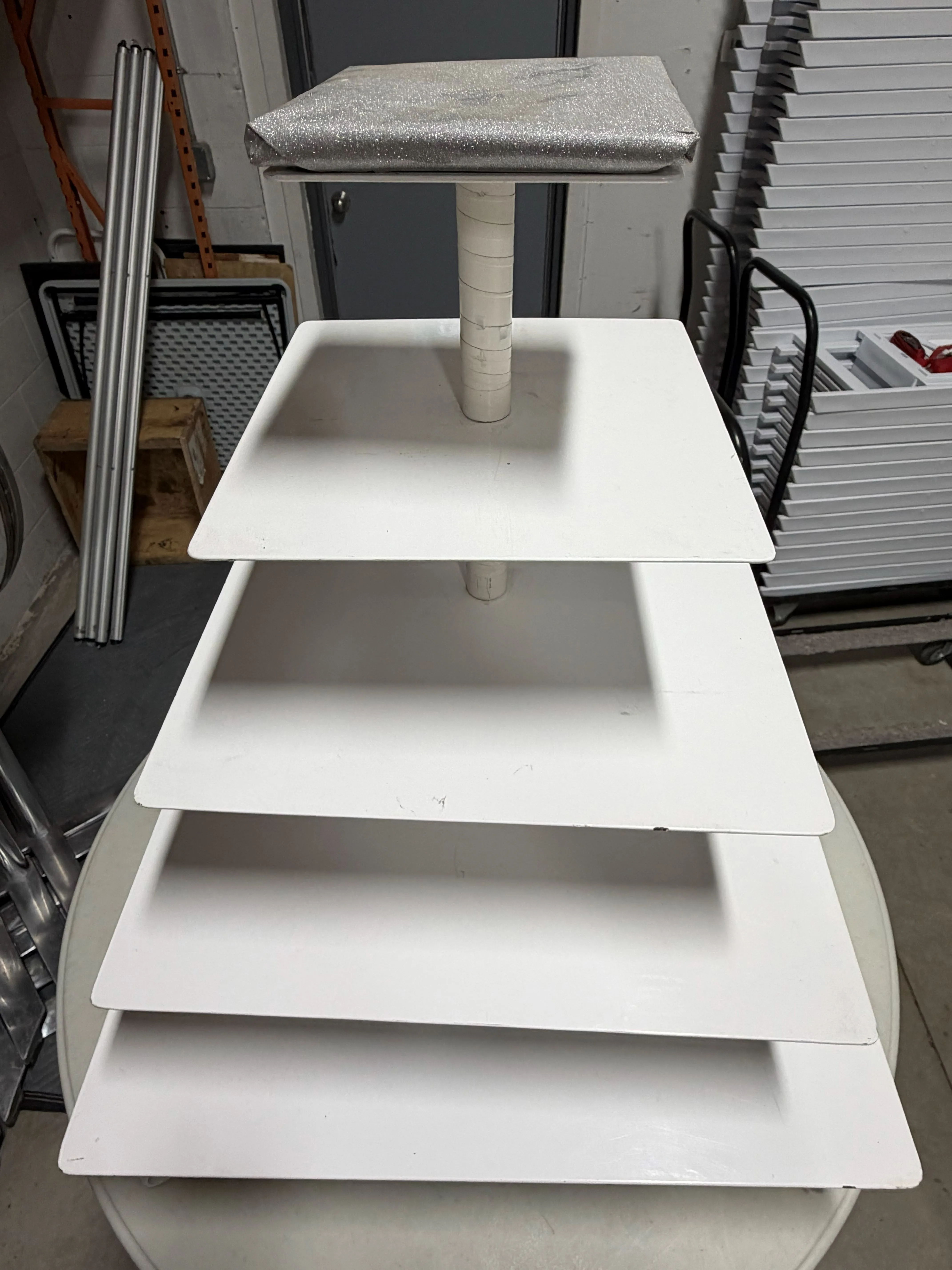  5 Tiered White Square Stand