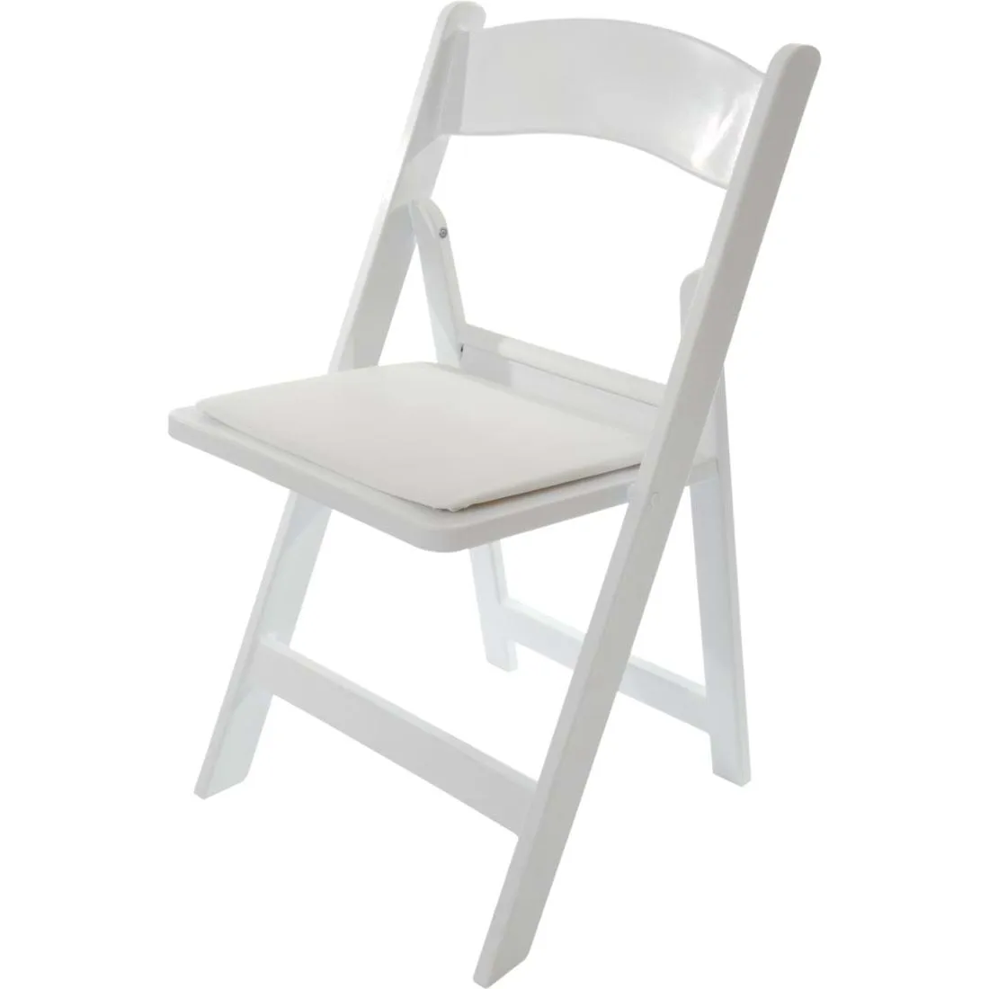 Padded Folding Garden Chair - White