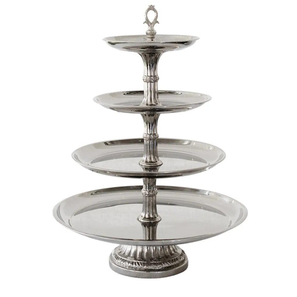 Dessert Stand - Silver Round 4-Tier