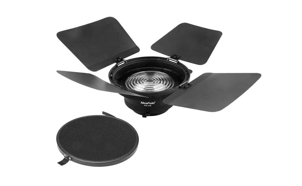 Aputure Fresnel 2X Lens Mount with Barn Door Honeycomb Grid and 4 Color Filters for Aputure 120D Mark 2 Aputure 300D Aputure 120D and Other Bowen-S Mount Continuous Lights