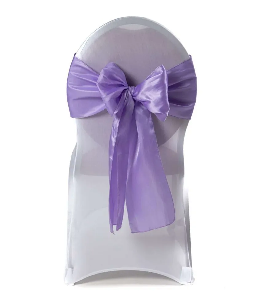 Nœud de chaise satin parme 20*260 cm