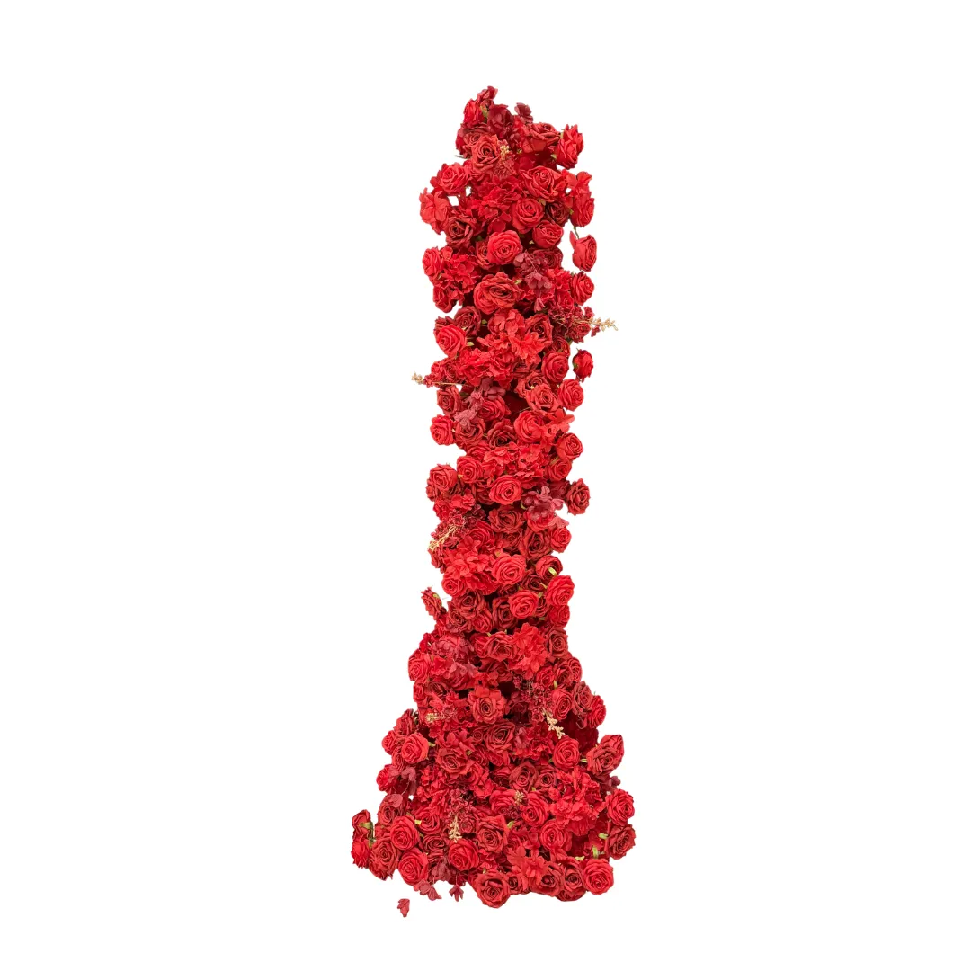 Cascade florale Rouge - 200CM