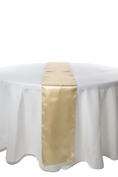 Chemin de table beige satin
