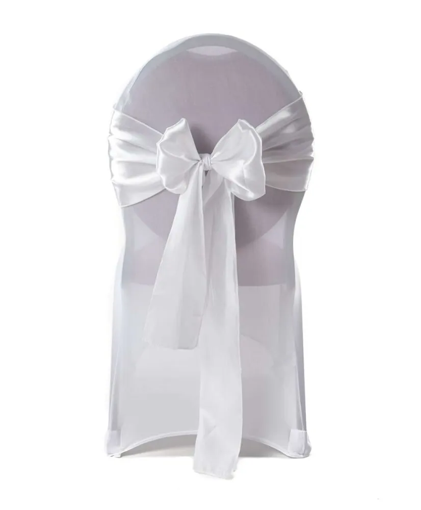 Nœud de chaise satin blanc 20*260 cm