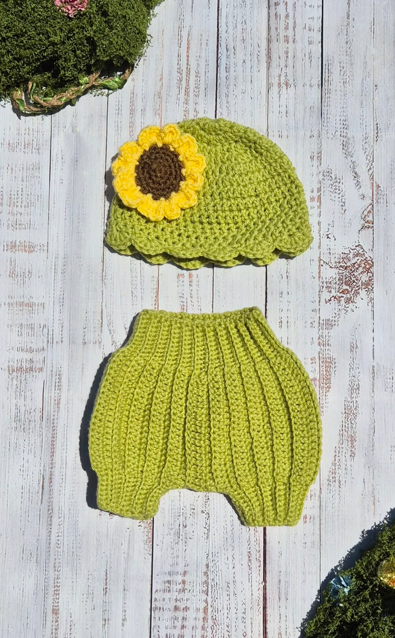 Crochet Sunflower - Green