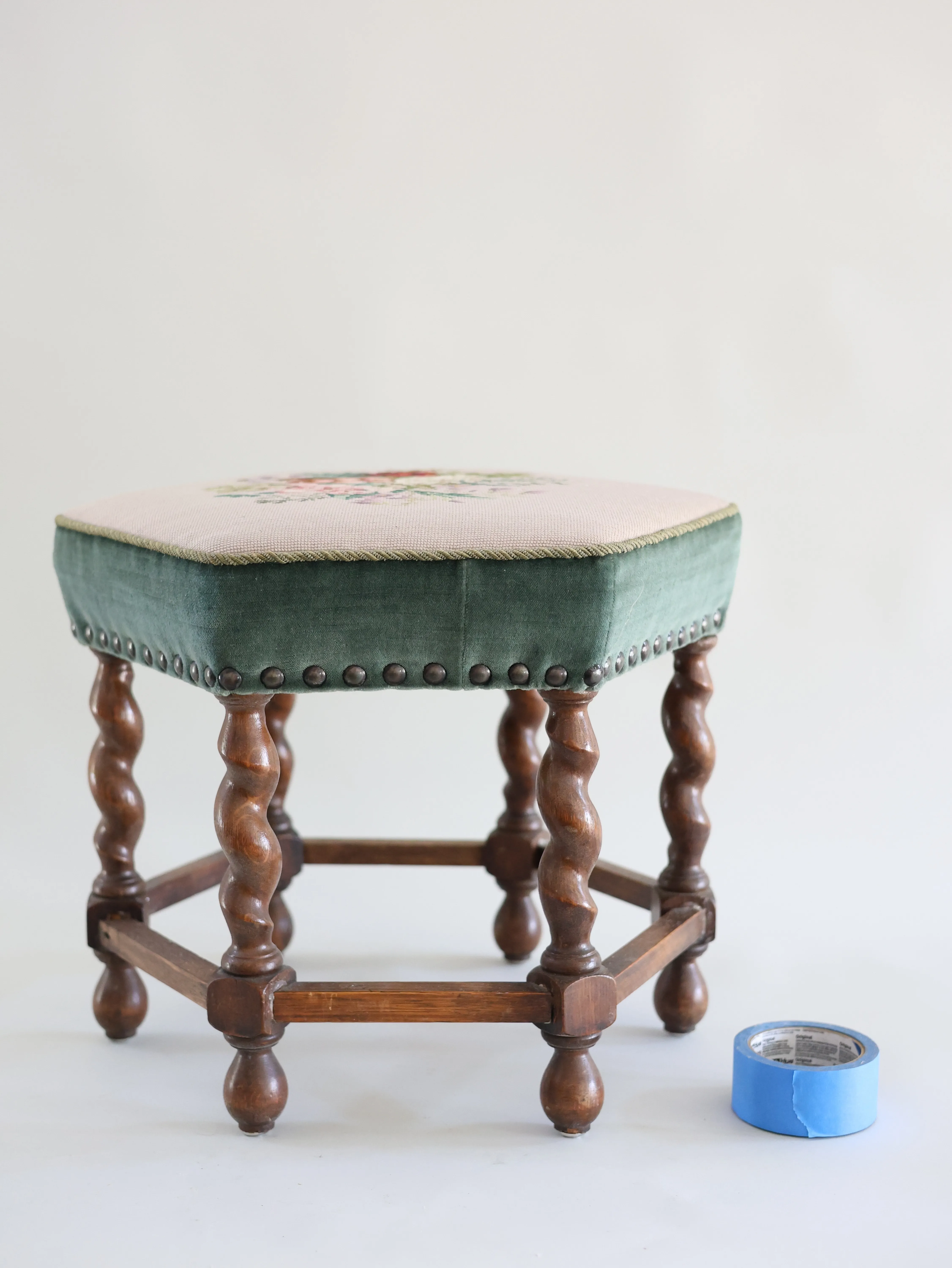 Danish Embroidered Ottoman