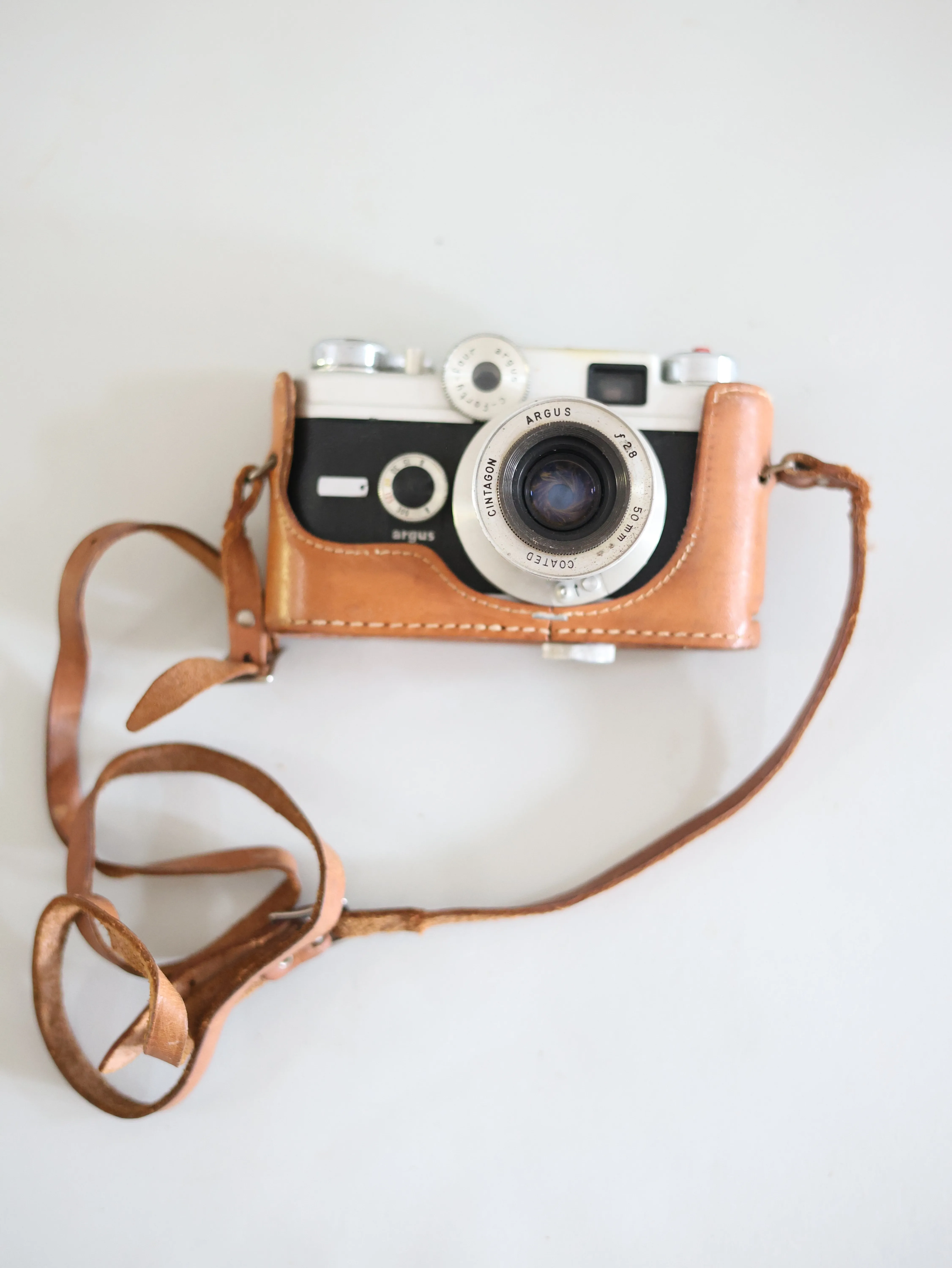 Argus Camera With Leather Cover