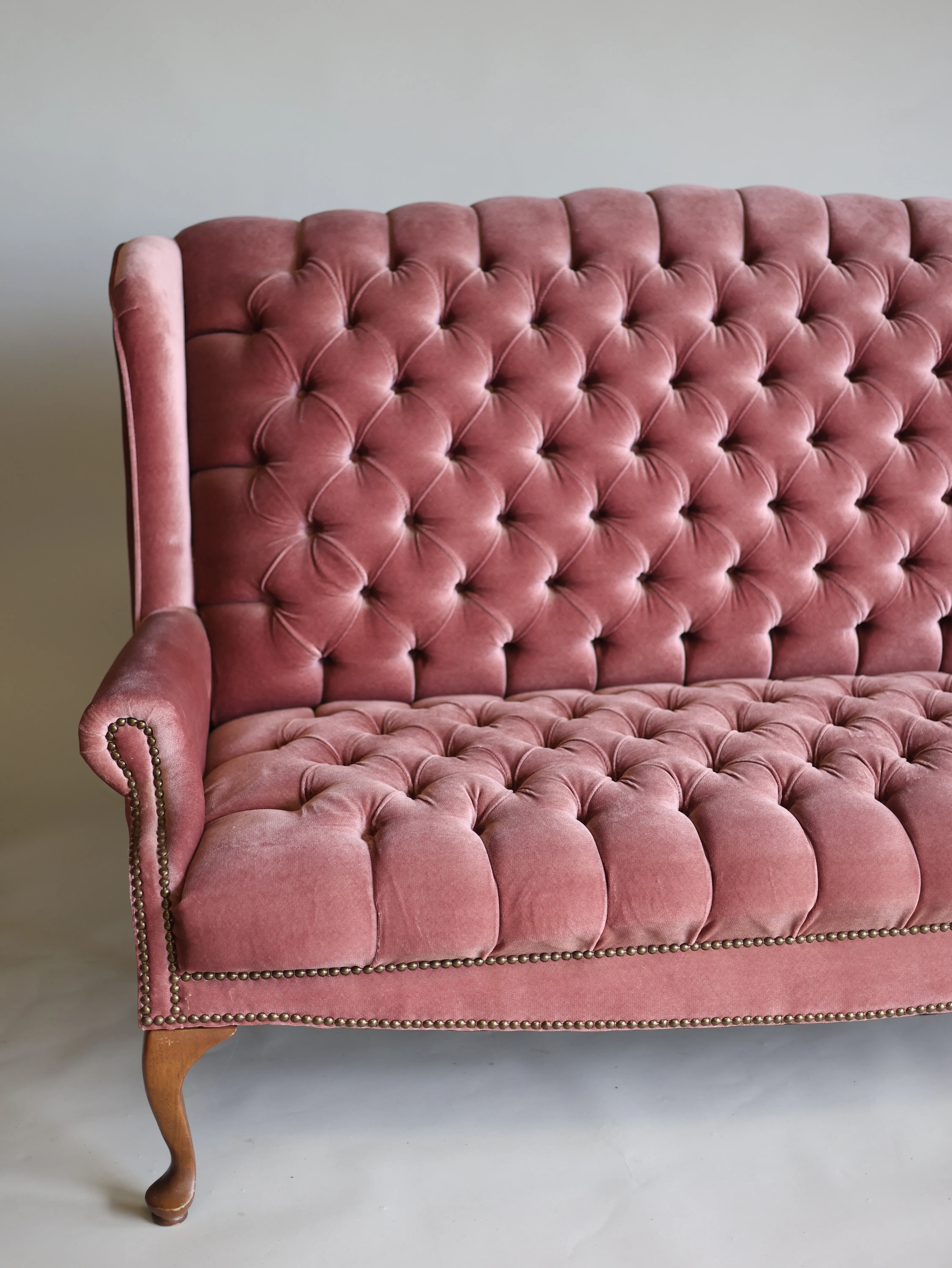 Adeline Pink velvet 3 seater sofa