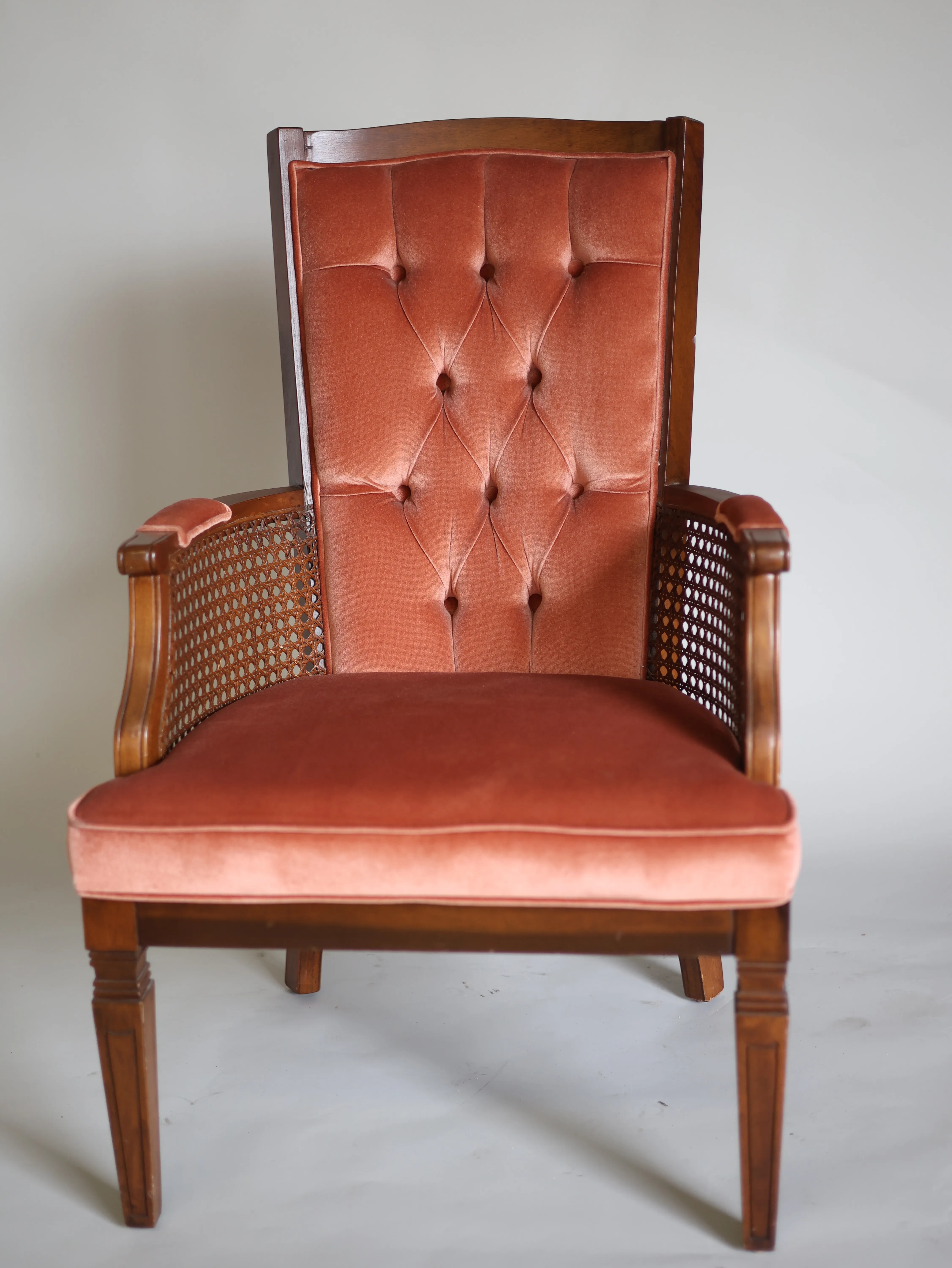 Rosie Armchair - Pink Velvet & Wood