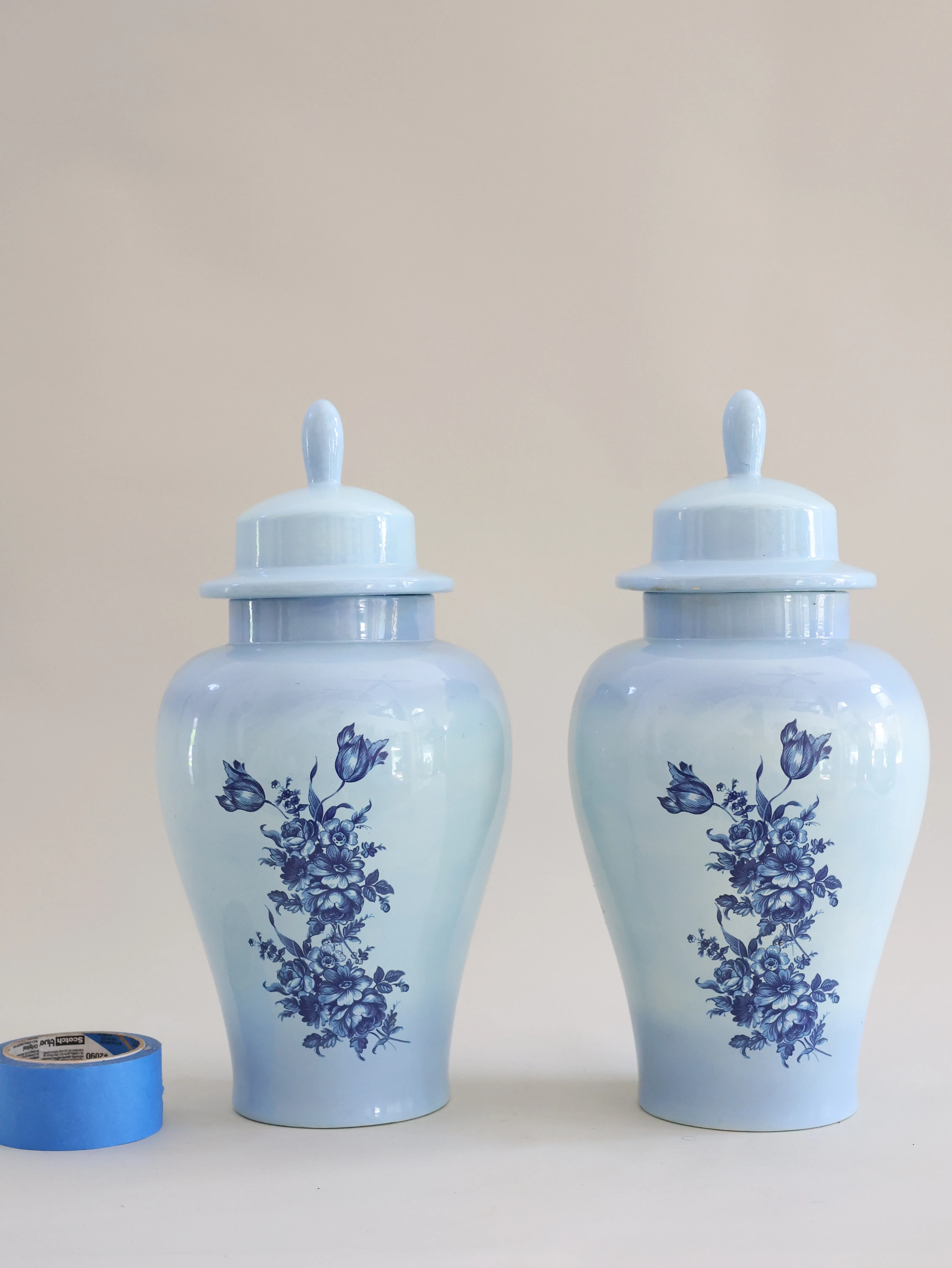 Blue Flowers Ceramic Vase